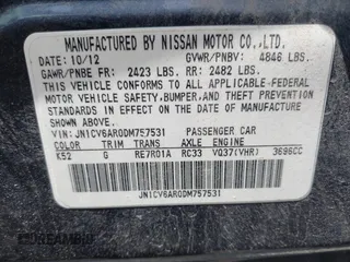2013 Infiniti G37 x z VIN JN1CV6AR0DM757531, wystawiony jako IAAI lot #42149177 z przebiegiem 150 541 mil mil oraz . Historia ofert i sprzedaży dostępna na DreamBid. Obrazek 9.