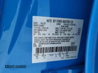 2022 Ford Mustang Mach-E California Route 1 z VIN 3FMTK2R73NMA24358, wystawiony jako Copart lot #65059814 z przebiegiem 32 803 mil mil oraz Szkoda całkowita • Salvage title. Historia ofert i sprzedaży dostępna na DreamBid. Obrazek 14.