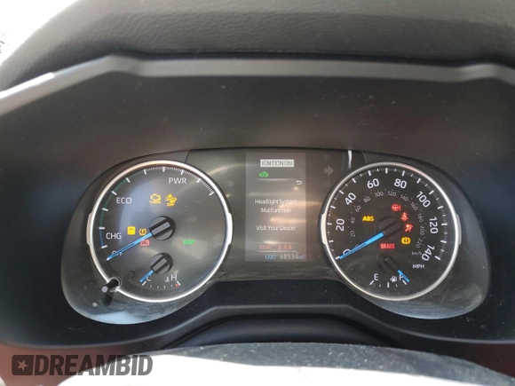 2020 Toyota RAV4 Hybrid XLE with VIN 2T3RWRFV0LW091705, listed as a Copart auction lot 58636775 with 68,534 mi miles and Salvage title. Bid and sale history available at DreamBid. Image 9.