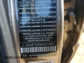2010 Land Rover Range Rover SC z VIN SALMF1E45AA327760, wystawiony jako Copart lot #83253874 z przebiegiem 93 203 mil mil oraz Szkoda całkowita • Salvage title. Historia ofert i sprzedaży dostępna na DreamBid. Obrazek 13.
