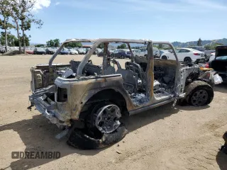 2022 Jeep Wrangler Unlimited Rubicon with VIN 1C4JJXR64NW223339, listed as a Copart auction lot 56760735 with Not provided miles and Non repairable. Bid and sale history available at DreamBid. Image 3.