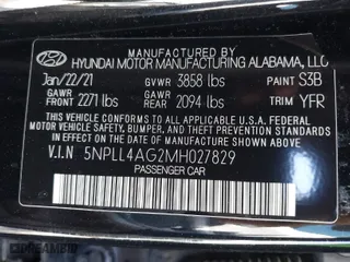 2021 Hyundai Elantra SE with VIN 5NPLL4AG2MH027829, listed as a IAAI auction lot 41901118 with 73,852 mi miles. Bid and sale history available at carsss.com. Image 9.