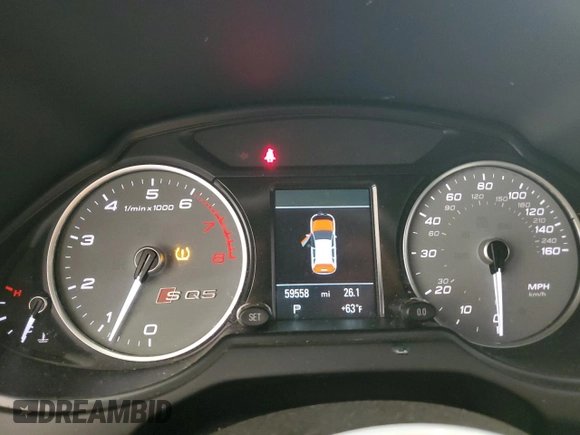 2015 Audi SQ5 Prestige with VIN WA1VGAFP0FA100317, listed as a Copart auction lot 59912374 with 59,558 mi miles and Salvage Title. Bid and sale history available at carsss.com. Image 9.