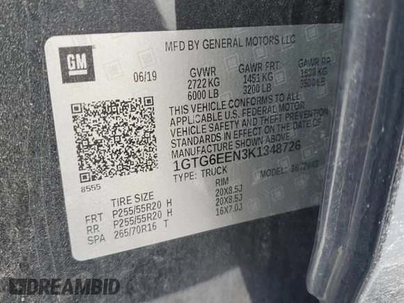 2019 GMC Canyon 4WD Denali with VIN 1GTG6EEN3K1348726, listed as a Copart auction lot 44446865 with 71,533 mi miles and Salvage Title. Bid and sale history available at carsss.com. Image 13.