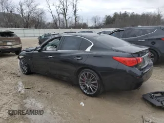 2017 Infiniti Q50 Red Sport 400 with VIN JN1FV7AR5HM872148, listed as a Copart auction lot 88992605 with Not provided miles and Salvage title. Bid and sale history available at DreamBid. Image 2.