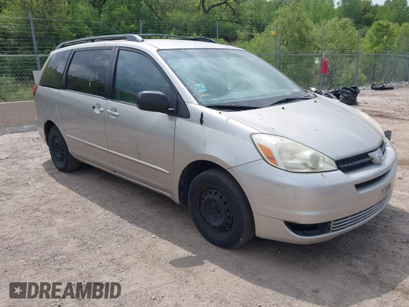 2005 Toyota Sienna CE z VIN 5TDZA23C05S291299, wystawiony jako IAAI lot #42283495 z przebiegiem 229 275 mil mil oraz . Historia ofert i sprzedaży dostępna na DreamBid. Obrazek 1.