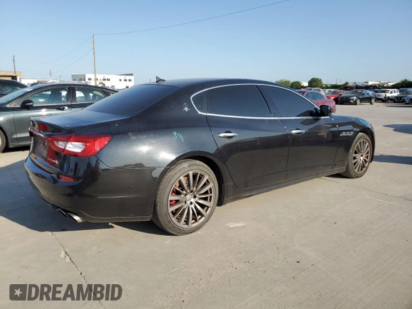 2016 Maserati Quattroporte S with VIN ZAM56RPA2G1191797, listed as a Copart auction lot 57867443 with 110,806 mi miles. Bid and sale history available at carsss.com. Image 3.