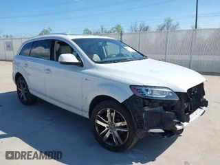 2014 Audi Q7 3.0T Premium Plus with VIN WA1LGAFE9ED020288, listed as a IAAI auction lot 41870658 with 108,816 mi miles. Bid and sale history available at carsss.com. Image 1.