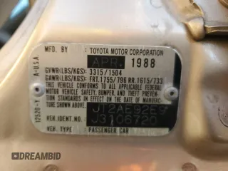 1988 Toyota Corolla z VIN JT2AE92E9J3106720, wystawiony jako Copart lot #78470924 z przebiegiem 161 927 mil mil oraz Szkoda całkowita • Salvage title. Historia ofert i sprzedaży dostępna na DreamBid. Obrazek 12.