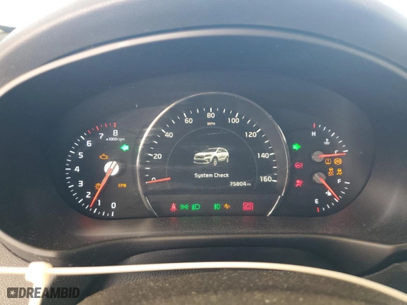 2019 Kia Sorento EX V6 with VIN 5XYPH4A55KG474726, listed as a Copart auction lot 45558845 with 75,804 mi miles and Salvage Title. Bid and sale history available at carsss.com. Image 9.
