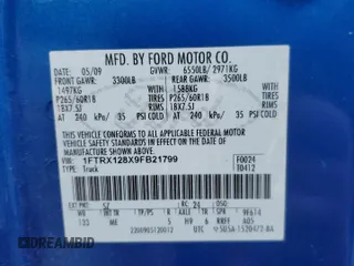2009 Ford F-150 STX with VIN 1FTRX128X9FB21799, listed as a Copart auction lot 58263855 with 214,192 mi miles and Salvage title. Bid and sale history available at DreamBid. Image 12.