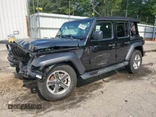 2021 Jeep Wrangler Unlimited Sport S with VIN 1C4HJXDN9MW769906, listed as a Copart auction lot 59026665 with 43,602 mi miles and Salvage title. Bid and sale history available at DreamBid. Image 1.