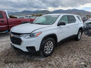 2021 Chevrolet Traverse LS z VIN 1GNEVLKW0MJ175270, wystawiony jako Copart lot #57314585 z przebiegiem 96 455 mil mil oraz Szkoda całkowita • Salvage title. Historia ofert i sprzedaży dostępna na DreamBid. Obrazek 1.