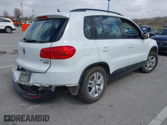 2016 Volkswagen Tiguan S with VIN WVGBV7AX5GW600479, listed as a IAAI auction lot 41828028 with 131,910 mi miles and . Bid and sale history available at DreamBid. Image 4.