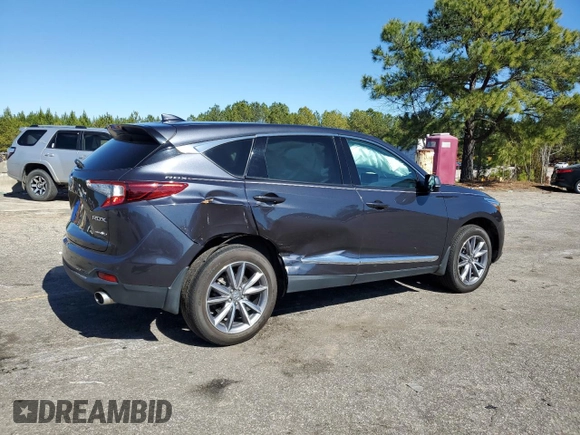 2020 Acura RDX w/Technology Pkg with VIN 5J8TC2H55LL013864, listed as a Copart auction lot 42448774 with 37,086 mi miles. Bid and sale history available at carsss.com. Image 3.