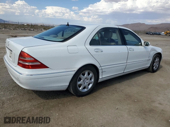 2000 Mercedes-Benz S-Class with VIN WDBNG75J0YA111650, listed as a Copart auction lot 63866844 with 245,363 mi miles and Salvage Title. Bid and sale history available at carsss.com. Image 3.