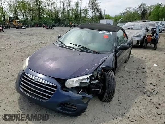 2005 Chrysler Sebring with VIN 1C3EL45R25N638552, listed as a Copart auction lot 53833645 with 160,009 mi miles and Salvage title. Bid and sale history available at DreamBid. Image 13.