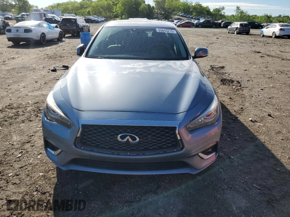 2018 Infiniti Q50 Luxe with VIN JN1EV7APXJM590569, listed as a Copart auction lot 55643215 with 86,965 mi miles and Salvage title. Bid and sale history available at DreamBid. Image 5.