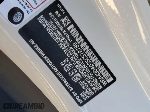 2025 BMW 4 Series 430i с VIN WBA43DA03SCS78789, выставлен на аукционе Copart как лот 60726255 с пробегом 22 503 миль миль и Чистый • Clean title. История ставок и продаж доступна на DreamBid. Изображение 12.