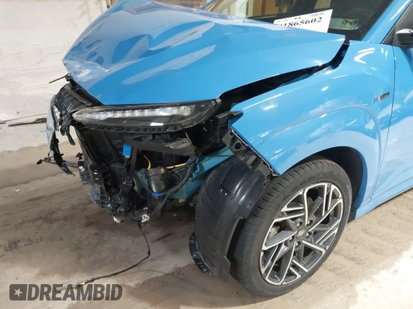 2022 Hyundai Kona N Line with VIN KM8K3CA3XNU840731, listed as a IAAI auction lot 41865602 with 22,247 mi miles. Bid and sale history available at carsss.com. Image 6.