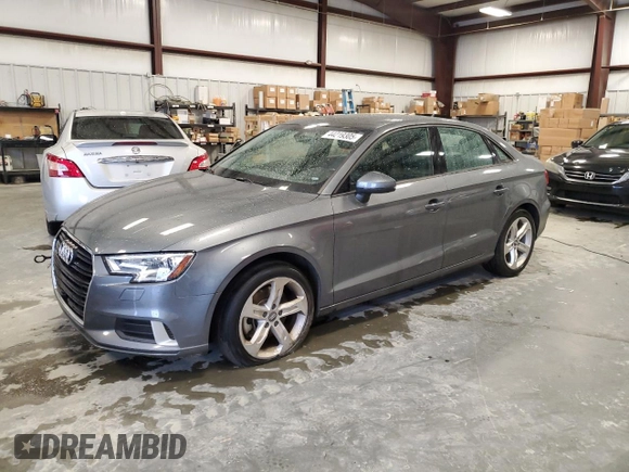 2018 Audi A3 Sedan Premium with VIN WAUAUGFF9J1048490, listed as a Copart auction lot 44219305 with 34,568 mi miles and Salvage Title. Bid and sale history available at carsss.com. Image 1.