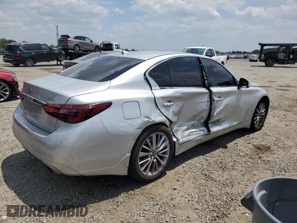 2020 Infiniti Q50 Luxe z VIN JN1EV7AP1LM204284, wystawiony jako Copart lot #55536325 z przebiegiem 99 332 mil mil oraz Nie do naprawy • Non repairable. Historia ofert i sprzedaży dostępna na DreamBid. Obrazek 3.