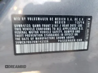 2019 Volkswagen Jetta S z VIN 3VWCB7BU7KM142326, wystawiony jako Copart lot #41629695 z przebiegiem 69 237 mil mil oraz Szkoda całkowita • Salvage title. Historia ofert i sprzedaży dostępna na DreamBid. Obrazek 12.
