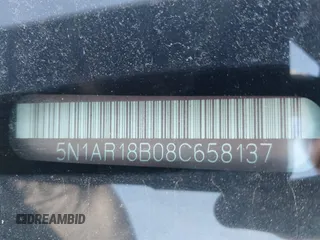 2008 Nissan Pathfinder S z VIN 5N1AR18B08C658137, wystawiony jako IAAI lot #41907576 z przebiegiem 172 586 mil mil oraz . Historia ofert i sprzedaży dostępna na DreamBid. Obrazek 12.