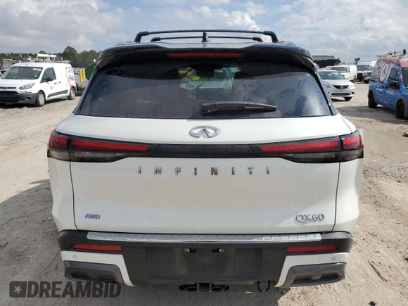 2023 Infiniti QX60 Autograph with VIN 5N1DL1HU4PC368286, listed as a Copart auction lot 44246645 with 32,467 mi miles and Salvage title. Bid and sale history available at DreamBid. Image 6.