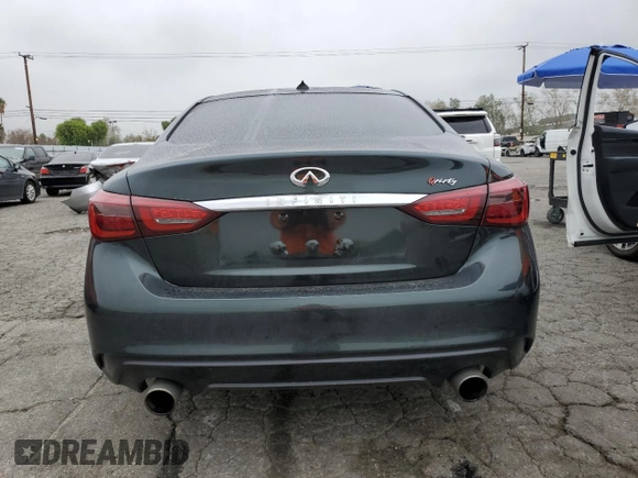 2019 Infiniti Q50 3.0t LUXE with VIN JN1EV7AP3KM516931, listed as a Copart auction lot 50598515 with 102,771 mi miles and Salvage Title. Bid and sale history available at carsss.com. Image 6.