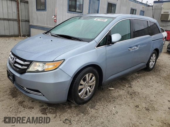 2014 Honda Odyssey EX-L with VIN 5FNRL5H68EB103941, listed as a Copart auction lot 60715095 with 109,013 mi miles and Salvage title. Bid and sale history available at DreamBid. Image 1.