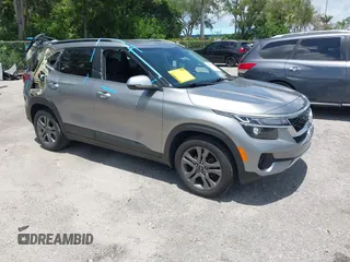 2023 Kia Seltos S with VIN KNDEU2AA8P7369820, listed as a IAAI auction lot 42505783 with 46,106 mi miles and . Bid and sale history available at DreamBid. Image 1.