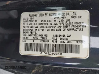 2011 Infiniti G37 Coupe x with VIN JN1CV6EL2BM263531, listed as a IAAI auction lot 42107235 with 146,959 mi miles. Bid and sale history available at carsss.com. Image 9.