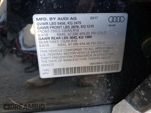 2018 Audi Q5 Premium Plus with VIN WA1BNAFY6J2011596, listed as a Copart auction lot 71643692 with 77,663 mi miles. Bid and sale history available at carsss.com. Image 12.