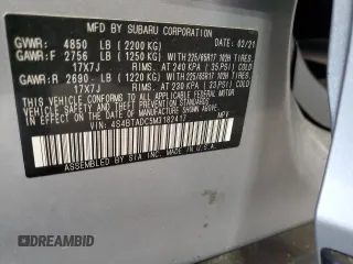 2021 Subaru Outback Premium с VIN 4S4BTADC5M3182417, выставлен на аукционе Copart как лот 53308715 с пробегом 144 697 миль миль и Чистый • Clean title. История ставок и продаж доступна на DreamBid. Изображение 13.