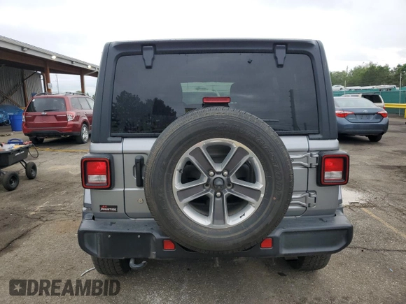 2020 Jeep Wrangler Unlimited Sahara with VIN 1C4HJXEN8LW181508, listed as a Copart auction lot 60907555 with 85,343 mi miles and Salvage title. Bid and sale history available at DreamBid. Image 6.