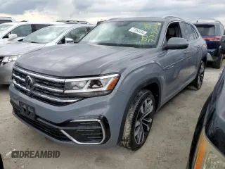 2021 Volkswagen Atlas SEL Premium R-Line with VIN 1V2FE2CA4MC213726, listed as a Copart auction lot 77854434 with 5,899 mi miles and Non repairable. Bid and sale history available at DreamBid. Image 1.