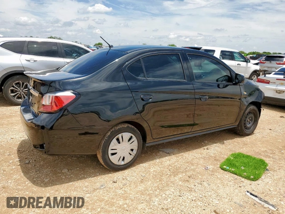 2024 Mitsubishi Mirage ES z VIN ML32FUFJ6RHF01607, wystawiony jako Copart lot #60626405 z przebiegiem 26 213 mil mil oraz Szkoda całkowita • Salvage title. Historia ofert i sprzedaży dostępna na DreamBid. Obrazek 3.