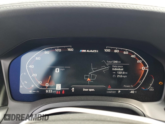 2023 BMW 4 Series M440i xDrive with VIN WBA63AT03PCM23132, listed as a Copart auction lot 60886203 with 1,340 mi miles. Bid and sale history available at carsss.com. Image 9.