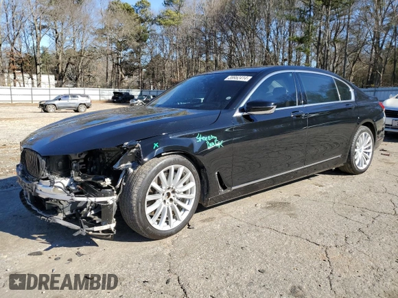 2017 BMW 7 Series 740i xDrive with VIN WBA7E4C5XHGU99338, listed as a Copart auction lot 39952414 with 51,938 mi miles. Bid and sale history available at carsss.com. Image 1.