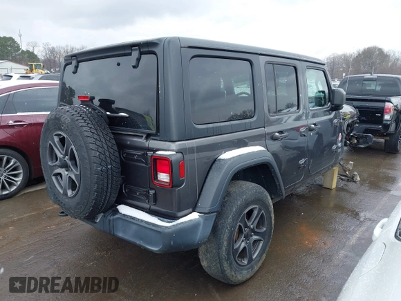 2019 Jeep Wrangler Unlimited Sport S with VIN 1C4HJXDG5KW505015, listed as a IAAI auction lot 41560088 with 54,193 mi miles and . Bid and sale history available at DreamBid. Image 4.