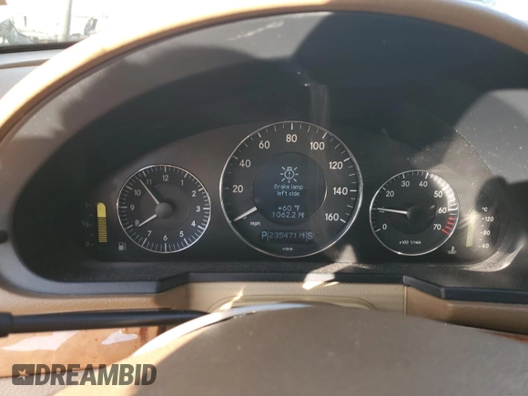 2007 Mercedes-Benz E 350 with VIN WDBUF56X97B002702, listed as a Copart auction lot 49986375 with 235,471 mi miles and Salvage Title. Bid and sale history available at DreamBid. Image 9.