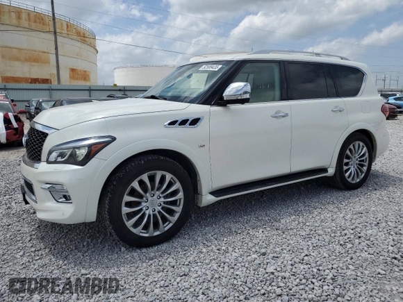 2017 Infiniti QX80 with VIN JN8AZ2NE3H9158872, listed as a Copart auction lot 52589435 with 116,980 mi miles and Salvage title. Bid and sale history available at DreamBid. Image 1.