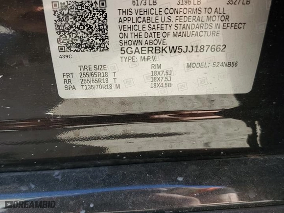 2018 Buick Enclave Essence with VIN 5GAERBKW5JJ187662, listed as a Copart auction lot 43197285 with 40,189 mi miles and Salvage Title. Bid and sale history available at carsss.com. Image 14.