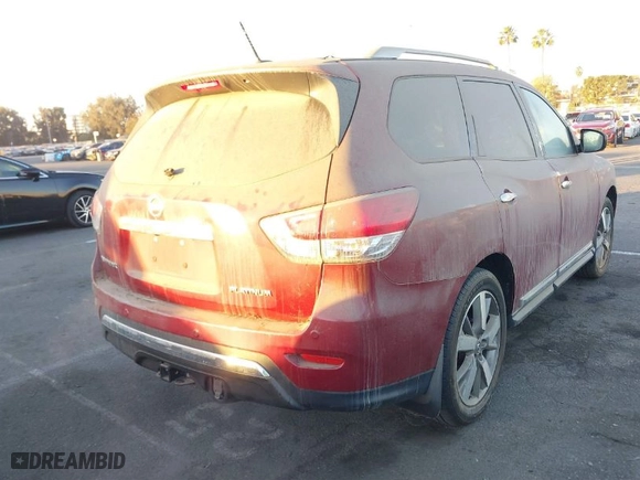 2013 Nissan Pathfinder Platinum with VIN 5N1AR2MN5DC607975, listed as a IAAI auction lot 41402929 with 108,817 mi miles. Bid and sale history available at carsss.com. Image 4.