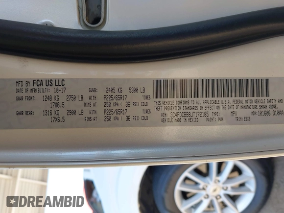 2018 Dodge Journey SXT with VIN 3C4PDCBB8JT172185, listed as a IAAI auction lot 42238383 with 150,070 mi miles and . Bid and sale history available at DreamBid. Image 9.