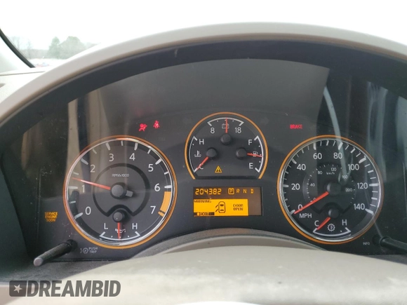 2010 Nissan Titan SE with VIN 1N6BA0ED1AN300083, listed as a Copart auction lot 44336155 with 204,382 mi miles and Salvage Title. Bid and sale history available at DreamBid. Image 9.
