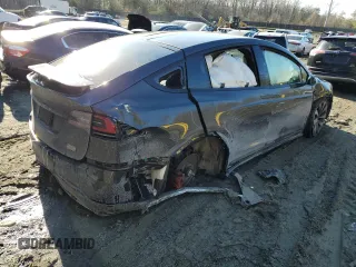 2024 Tesla Model X Plaid with VIN 7SAXCBE61RF448716, listed as a Copart auction lot 42599075 with Not Provided miles and Salvage Title. Bid and sale history available at DreamBid. Image 3.