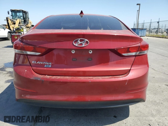 2017 Hyundai Elantra SE with VIN 5NPD74LF9HH153530, listed as a Copart auction lot 60851745 with 138,081 mi miles and Salvage title. Bid and sale history available at DreamBid. Image 6.
