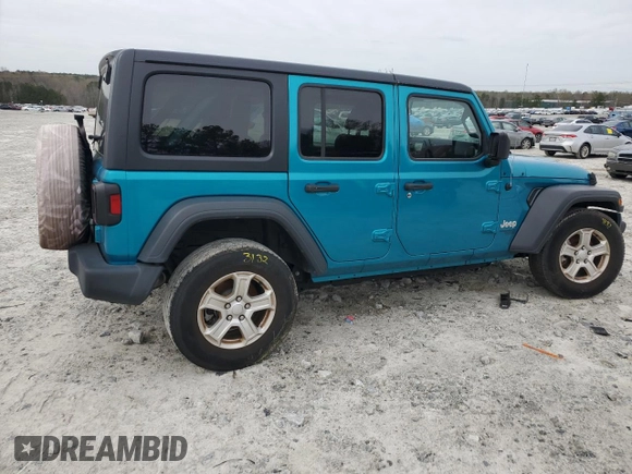 2020 Jeep Wrangler Unlimited Sport S with VIN 1C4HJXDN0LW148178, listed as a Copart auction lot 48457835 with 92,147 mi miles and Salvage Title. Bid and sale history available at carsss.com. Image 3.